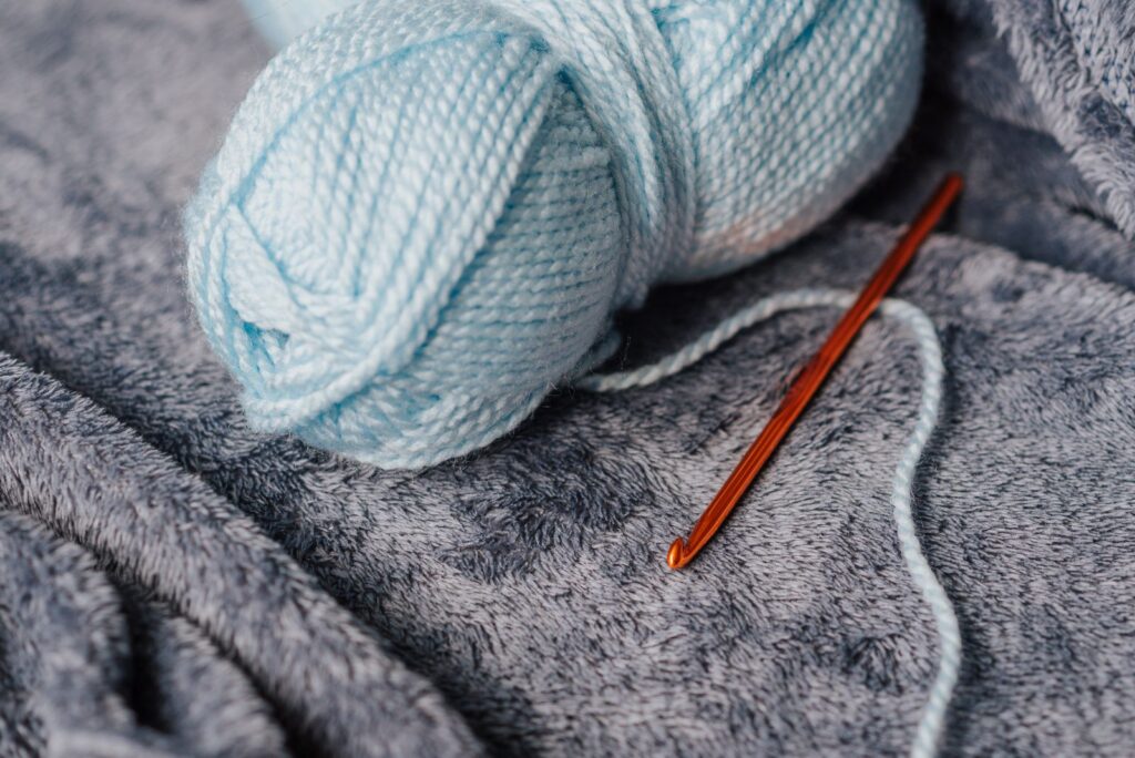 close-up of ergonomic crochet hook cushioned grip handle