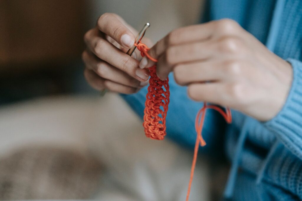 close-up of crochet hook set full range sizes